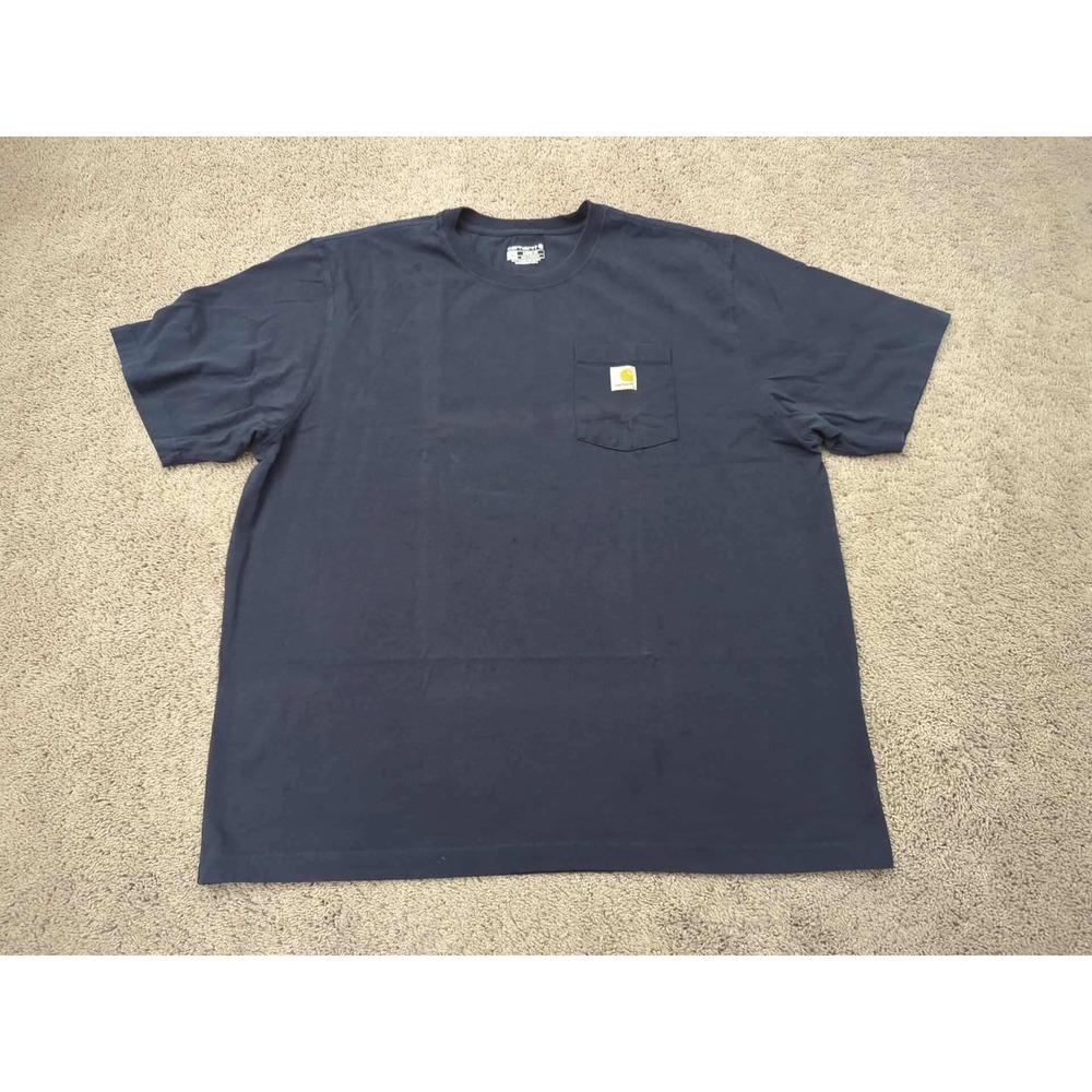Carhartt T Shirt Mens 2XL Loose‎ Fit Navy Workwear Casual
